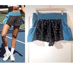 NEW! FP Movement | Get Your Flirt On Embroidered Shorts In Blue/Black